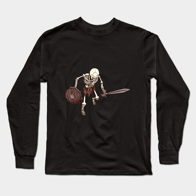 Skeleton Warrior Long Sleeve T-Shirt by TheMaskedTooner